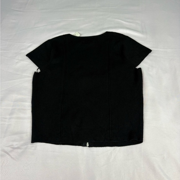 Anthropologie Black Knit Top with Zipper - Picture 5 of 9